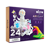 Sensory Art: 24 Colors Air Clay Creativity Set - White and Pastel