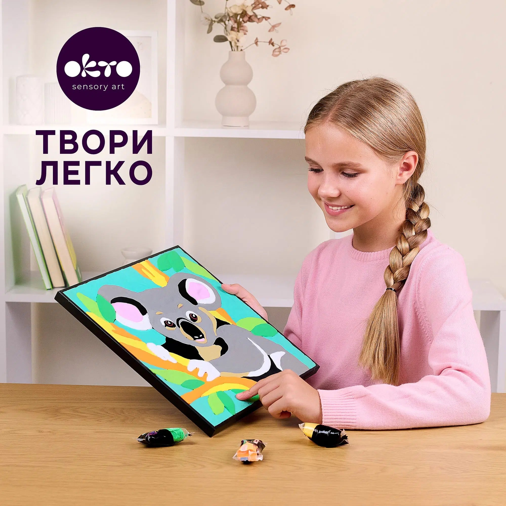 Coloring with Clay Set by Numbers 29x29cm - Koala – Okto Clay